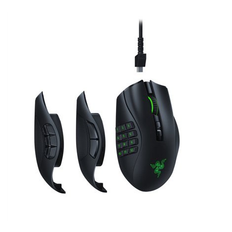 Razer | Gaming Mouse | Naga Pro | Optical mouse | 2.4 GHz USB receiver, Bluetooth | Black | Yes - 2